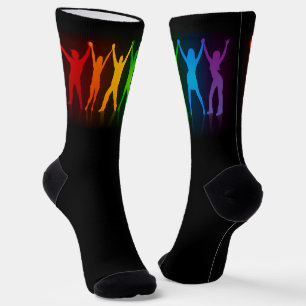 SlipperyJoe's pride people hands silhouette colorf Socks