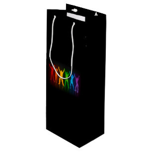 SlipperyJoe's pride people hands silhouette colorf Wine Gift Bag