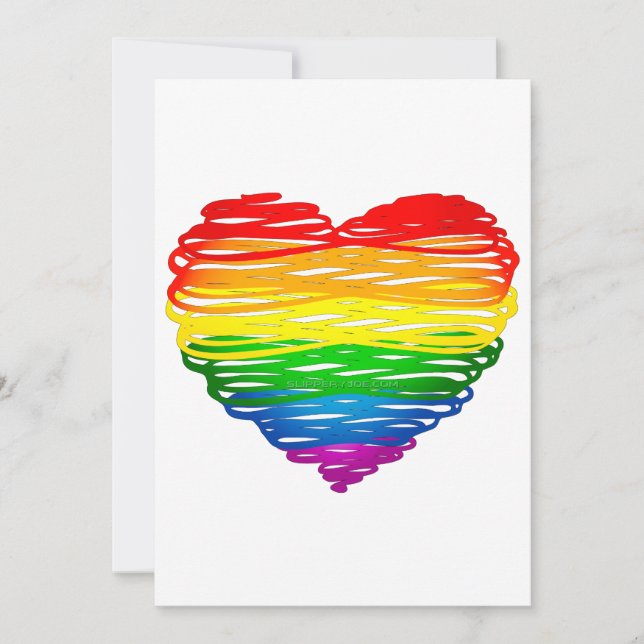 SlipperyJoe's pride scribbled heart shape drawing  Holiday Card (Front)