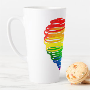 SlipperyJoe's pride scribbled heart shape drawing  Latte Mug