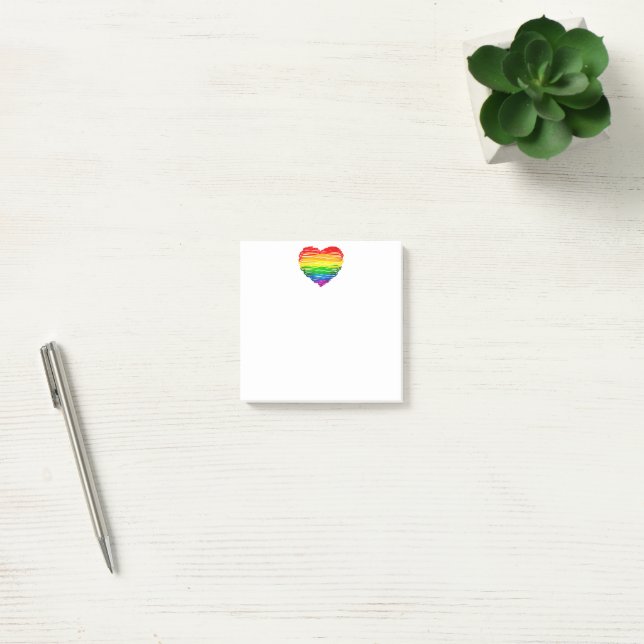 SlipperyJoe's pride scribbled heart shape drawing  Post-it Notes (Office)