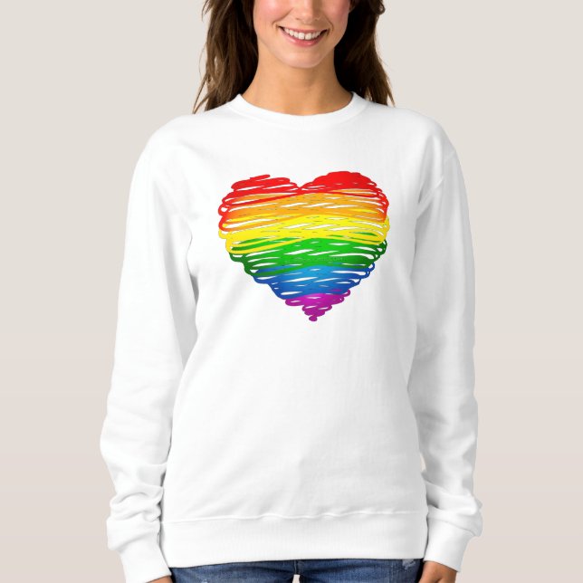 SlipperyJoe's pride scribbled heart shape drawing  Sweatshirt (Front)