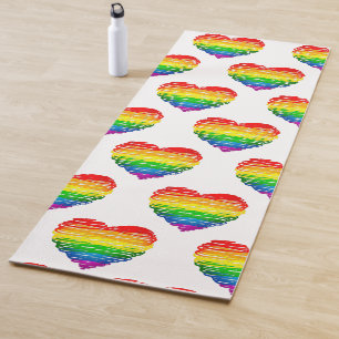 SlipperyJoe's pride scribbled heart shape drawing  Yoga Mat