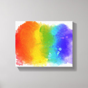 SlipperyJoe's pride splatter rainbow colours vibra Canvas Print