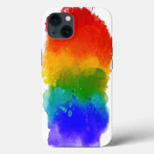 SlipperyJoe's pride splatter rainbow colours vibra iPhone 13 Case