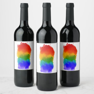 SlipperyJoe's pride splatter rainbow colours vibra Wine Label
