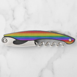SlipperyJoe's pride wooden flag horizontal rainbow Corkscrew