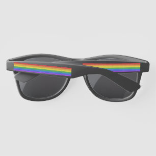 SlipperyJoe's pride wooden flag horizontal rainbow Sunglasses