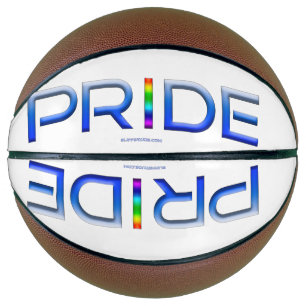 SlipperyJoe's pride word metallic letters radiates Basketball