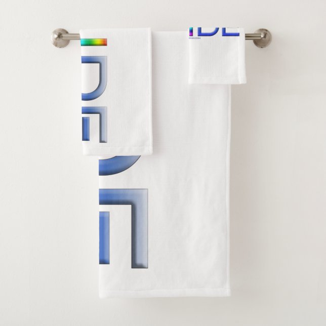 SlipperyJoe's pride word metallic letters radiates Bath Towel Set (Insitu)