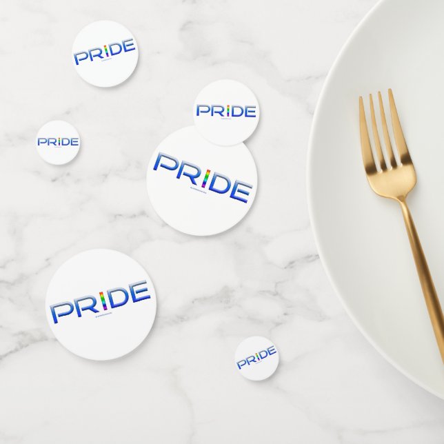 SlipperyJoe's pride word metallic letters radiates Confetti (Group)