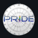 SlipperyJoe's pride word metallic letters radiates Dartboard<br><div class="desc">SlipperyJoe's pride word metallic letters radiates artistic gay gifts LGBTQIA courage spectrum strengths shine bold live bright love gay rainbow colours conveys inclusive celebration strength spirit unstoppable identity</div>