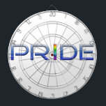 SlipperyJoe's pride word metallic letters radiates Dartboard<br><div class="desc">SlipperyJoe's pride word metallic letters radiates artistic gay gifts LGBTQIA courage spectrum strengths shine bold live bright love gay rainbow colours conveys inclusive celebration strength spirit unstoppable identity</div>
