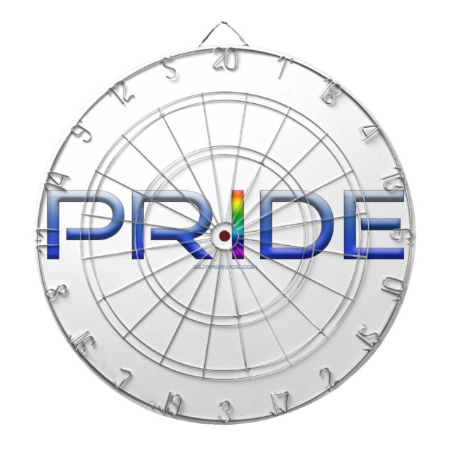 SlipperyJoe's pride word metallic letters radiates Dartboard (Front)
