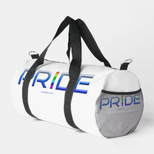 SlipperyJoe's pride word metallic letters radiates Duffle Bag