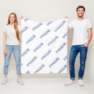 SlipperyJoe's pride word metallic letters radiates Fleece Blanket