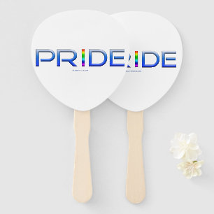 SlipperyJoe's pride word metallic letters radiates Hand Fan