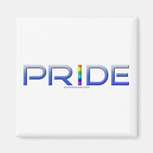 SlipperyJoe's pride word metallic letters radiates Magnet (Front)