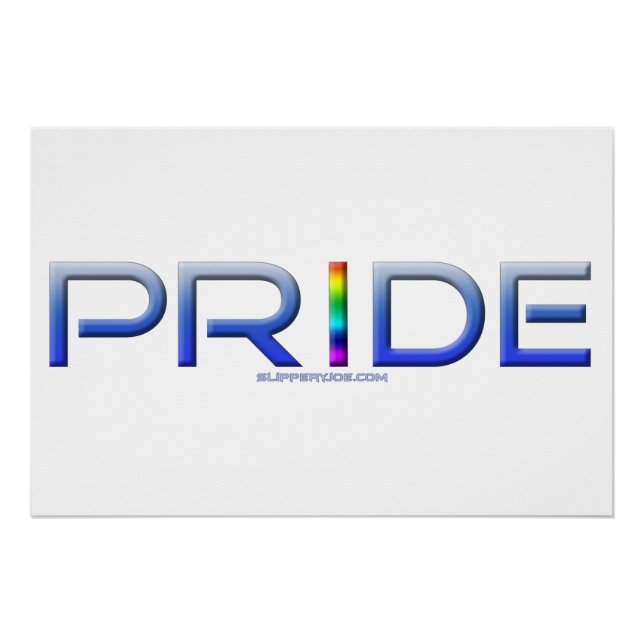 SlipperyJoe's pride word metallic letters radiates Poster (Front)