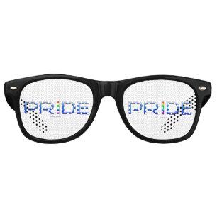 SlipperyJoe's pride word metallic letters radiates Retro Sunglasses