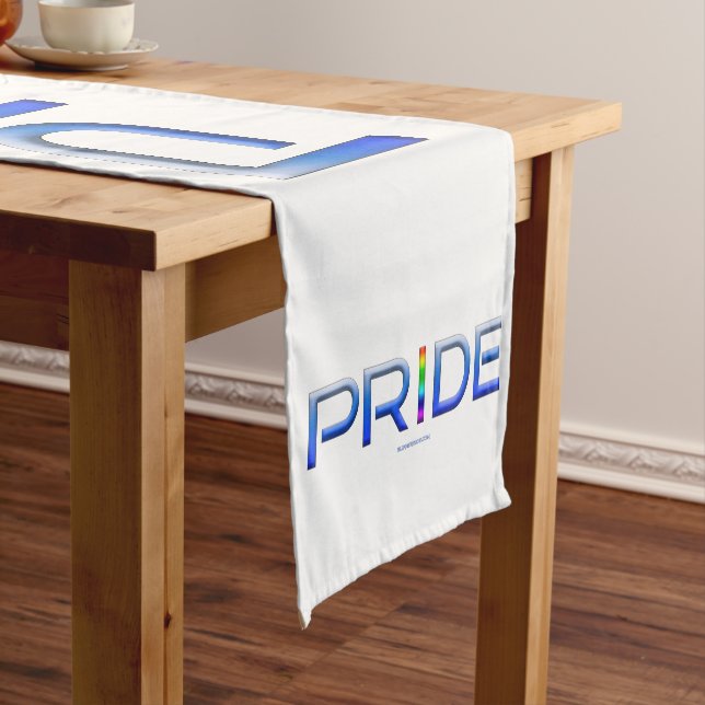 SlipperyJoe's pride word metallic letters radiates Short Table Runner (In Situ)