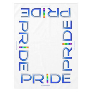SlipperyJoe's pride word metallic letters radiates Tablecloth