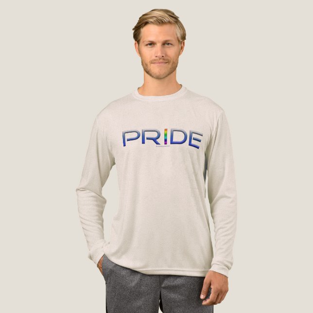 SlipperyJoe's pride word metallic letters radiates Tri-Blend Shirt (Full Front)