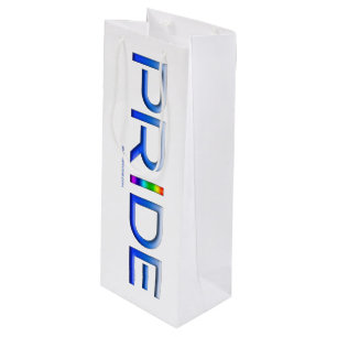 SlipperyJoe's pride word metallic letters radiates Wine Gift Bag