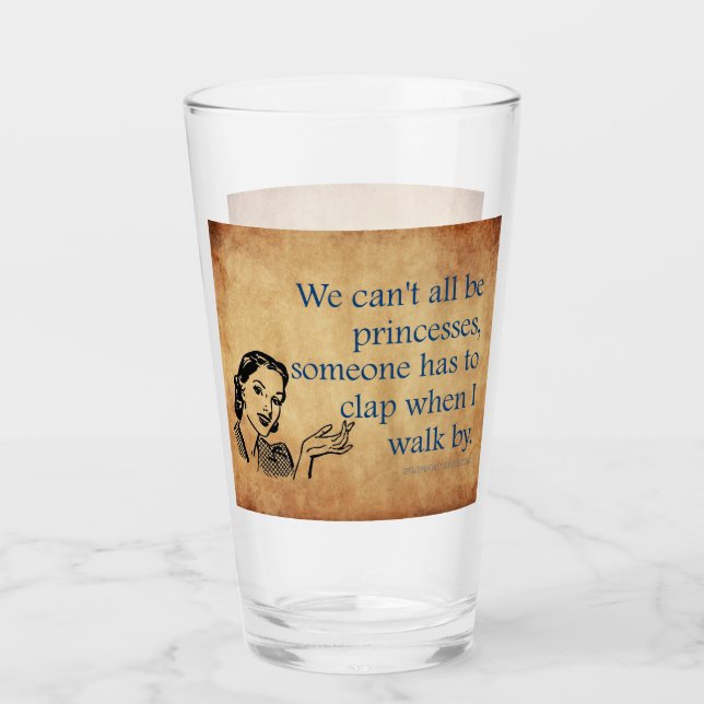 SlipperyJoe's Princess clap walking funny 50s vint Glass (Front)
