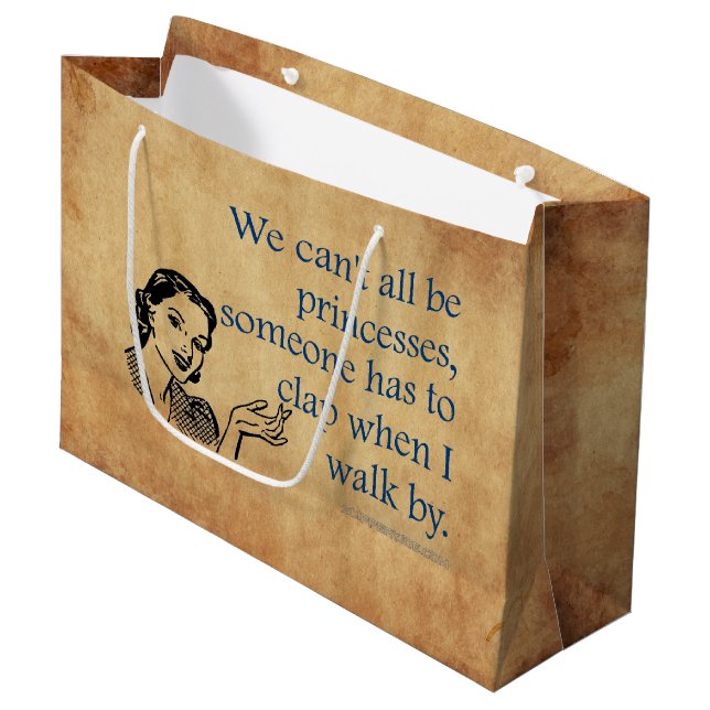 SlipperyJoe's Princess clap walking funny 50s vint Large Gift Bag (Front Angled)