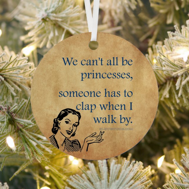 SlipperyJoe's Princess clap walking funny 50s vint Metal Tree Decoration (Insitu)