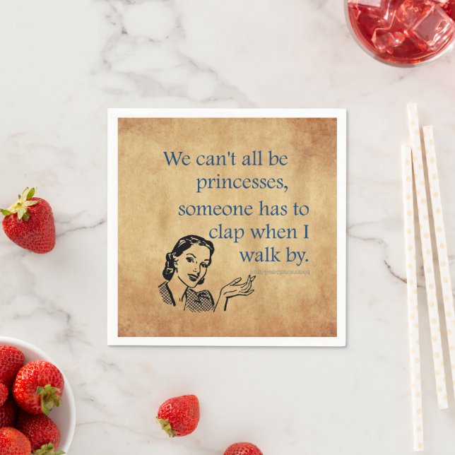 SlipperyJoe's Princess clap walking funny 50s vint Napkin (Insitu)
