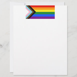 SlipperyJoe's Progress Pride Flag six classic hori Custom Letterhead