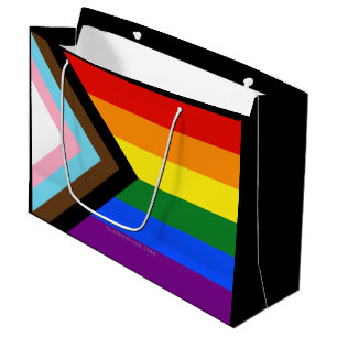 SlipperyJoe's Progress Pride Flag six classic hori Large Gift Bag