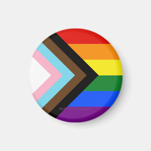 SlipperyJoe's Progress Pride Flag six classic hori Magnet