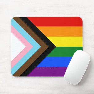 SlipperyJoe's Progress Pride Flag six classic hori Mouse Pad