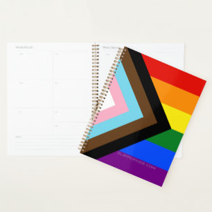SlipperyJoe's Progress Pride Flag six classic hori Planner
