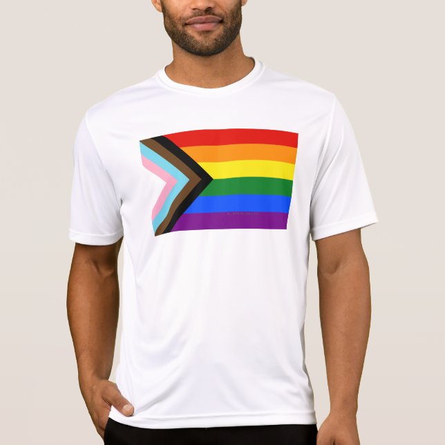 SlipperyJoe's Progress Pride Flag six classic hori T-Shirt (Front)