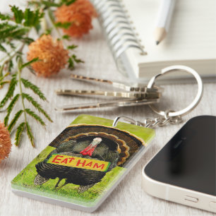 SlipperyJoe's proud turkey eat ham red wattle hang Key Ring