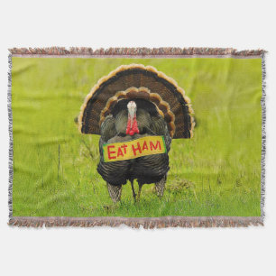 SlipperyJoe's proud turkey eat ham red wattle hang Throw Blanket