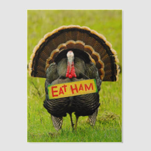 SlipperyJoe's proud turkey eat ham red wattle hang Vellum Invitations