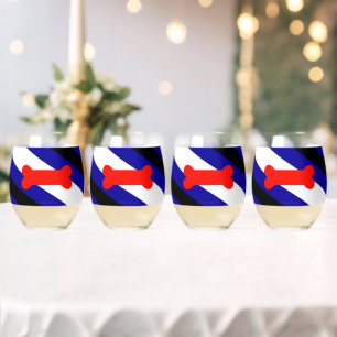 SlipperyJoe's puppy play pride flag express kink i Stemless Wine Glass