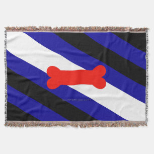 SlipperyJoe's Puppy Play Pride Flag fetishes LGBTQ Throw Blanket