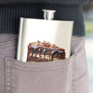 SlipperyJoe's pure chocolate cake decadence rich s Hip Flask