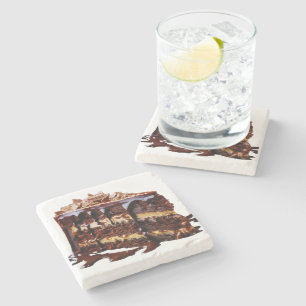 SlipperyJoe's pure chocolate cake decadence rich s Stone Coaster