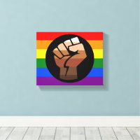 SlipperyJoe's queer people colour flag raised fist