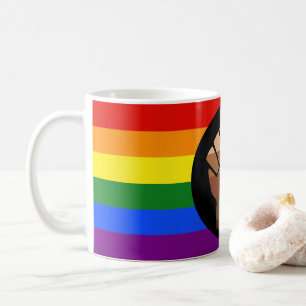 SlipperyJoe's queer people colour flag raised fist Coffee Mug