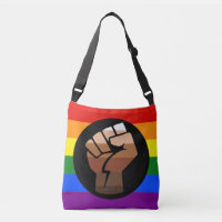 SlipperyJoe's queer people colour flag raised fist