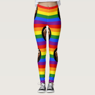 SlipperyJoe's queer people colour flag raised fist Leggings