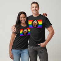 SlipperyJoe's queer people colour flag raised fist